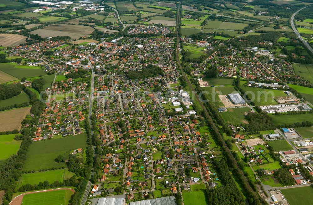 Hörstel from the bird's eye view: City view from the town center Hörstel in North Rhine-Westphalia