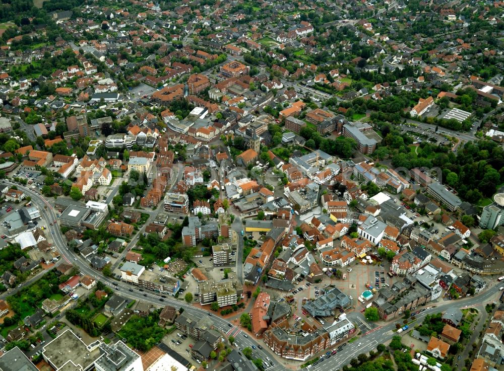 Aerial photograph Ibbenbüren - City view from the town center Ibbenbueren in North Rhine-Westphalia