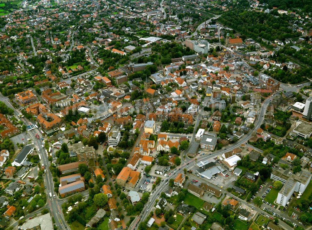 Ibbenbüren from above - City view from the town center Ibbenbueren in North Rhine-Westphalia