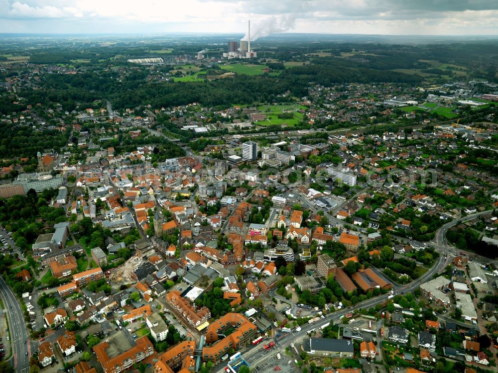 Aerial image Ibbenbüren - City view from the town center Ibbenbueren in North Rhine-Westphalia