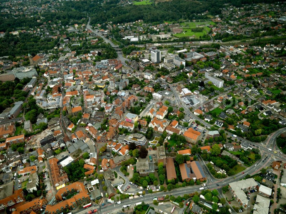 Aerial photograph Ibbenbüren - City view from the town center Ibbenbueren in North Rhine-Westphalia