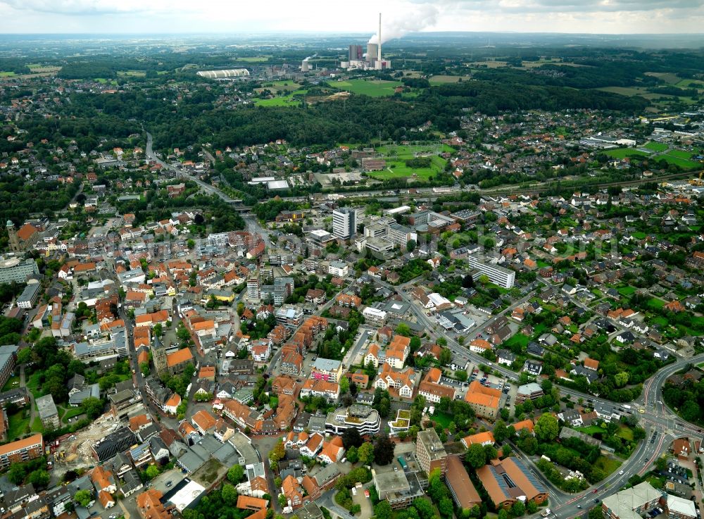 Ibbenbüren from above - City view from the town center Ibbenbueren in North Rhine-Westphalia