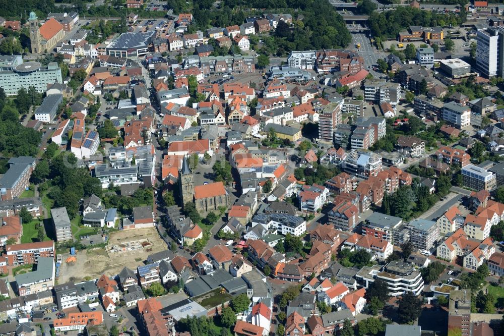 Ibbenbüren from above - City view from the town center Ibbenbueren in North Rhine-Westphalia