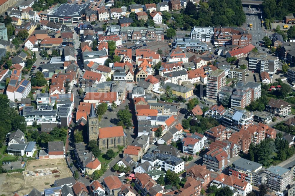 Ibbenbüren from the bird's eye view: City view from the town center Ibbenbueren in North Rhine-Westphalia