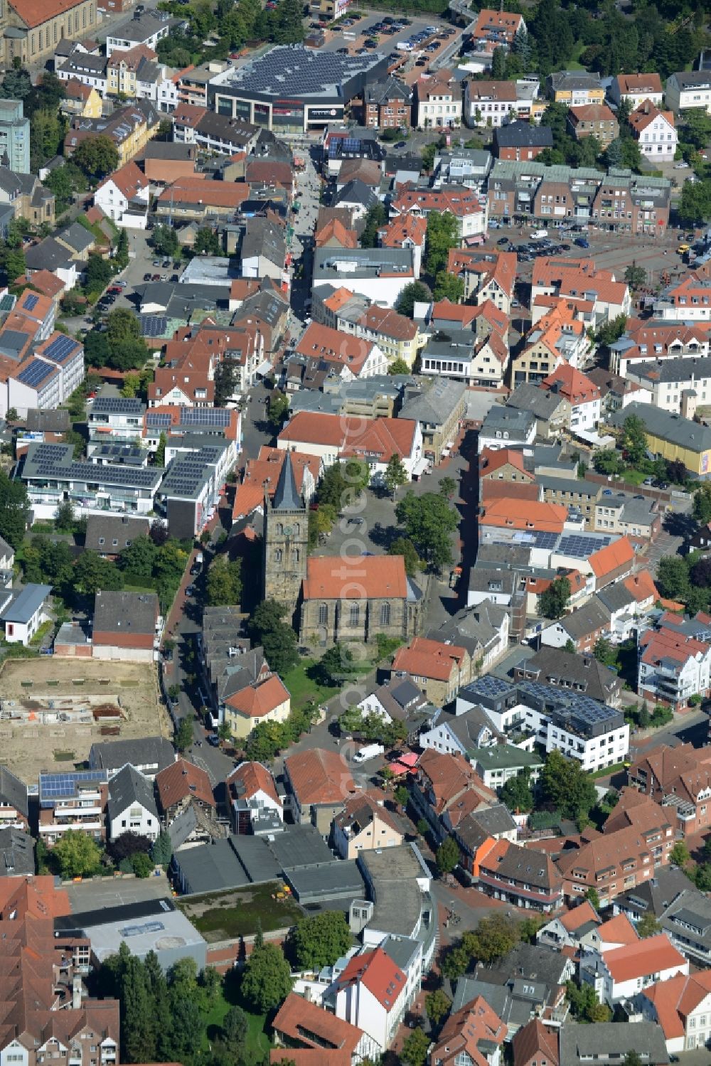 Aerial image Ibbenbüren - City view from the town center Ibbenbueren in North Rhine-Westphalia