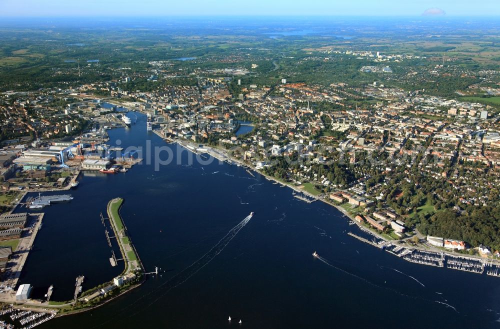 Aerial image Kiel - City view from the center of the city of Kiel in Schleswig-Holstein