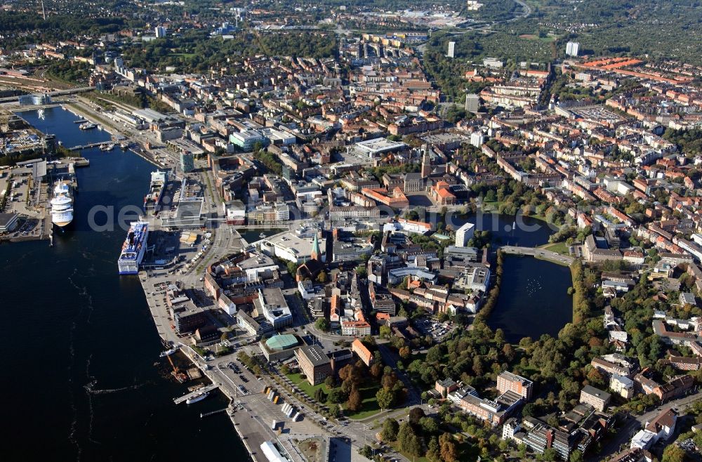 Kiel from above - City view from the center of the city of Kiel in Schleswig-Holstein