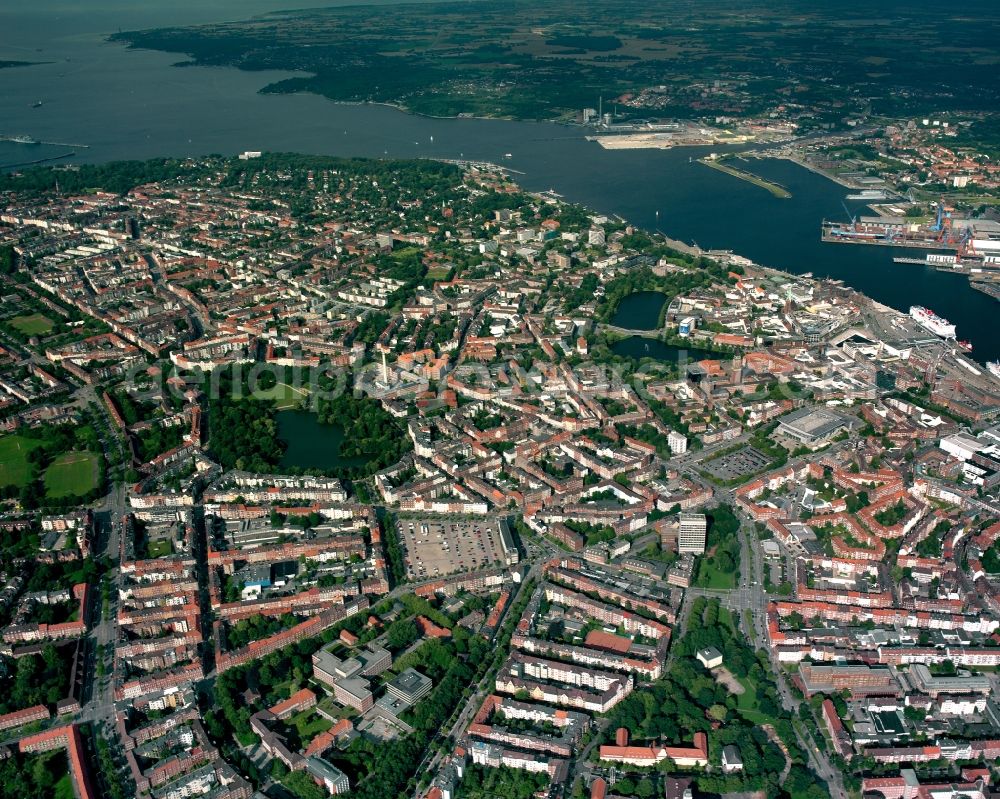 Kiel from above - City view from the center of the city of Kiel in Schleswig-Holstein