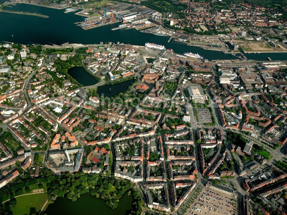 Kiel from the bird's eye view: City view from the center of the city of Kiel in Schleswig-Holstein