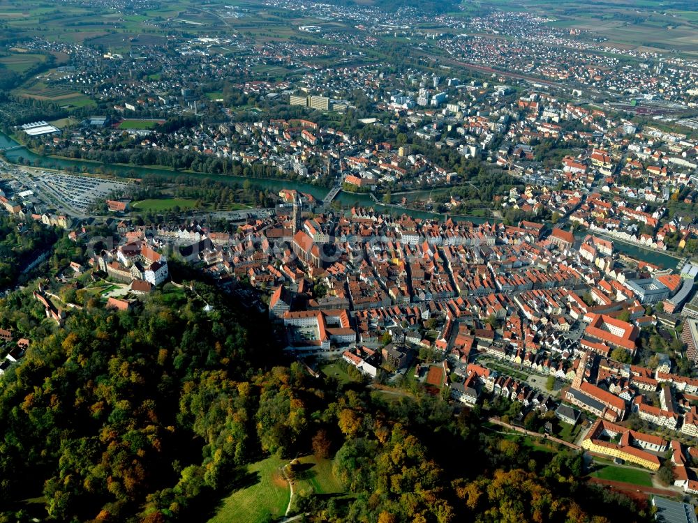 Aerial image Landshut - City view from the center of the city of Landshut in Bavaria