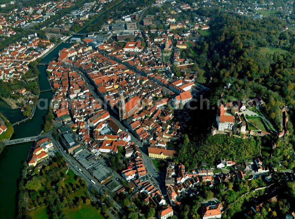 Landshut from above - City view from the center of the city of Landshut in Bavaria