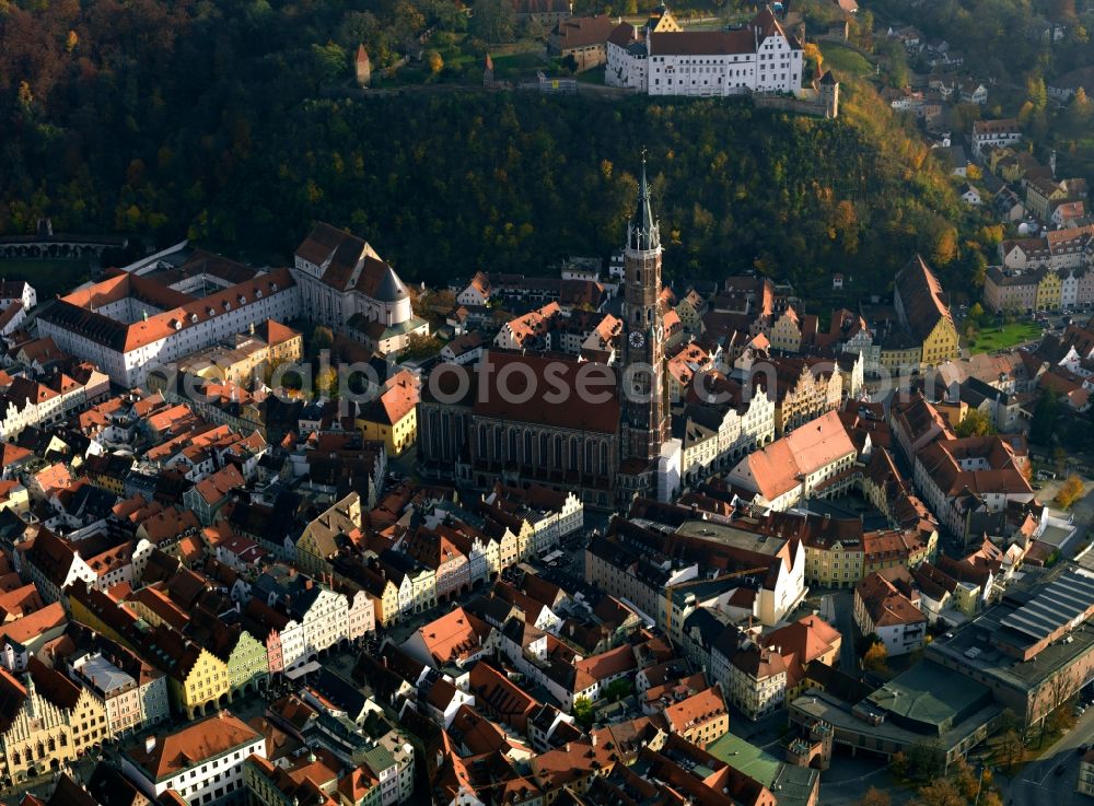 Aerial photograph Landshut - City view from the center of the city of Landshut in Bavaria