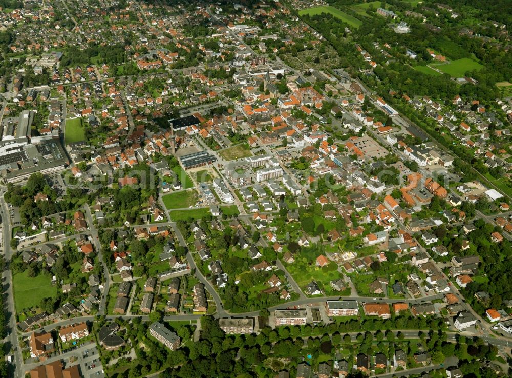 Aerial image Lengerich - City view from the town center Lengerich in North Rhine-Westphalia