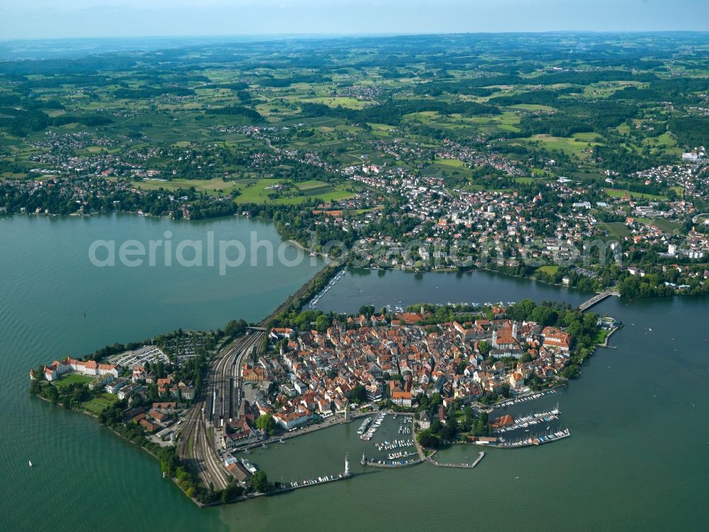 Aerial image Lindau (Bodensee) - City view from the center of the town of Lindau (Bodensee) in Bavaria