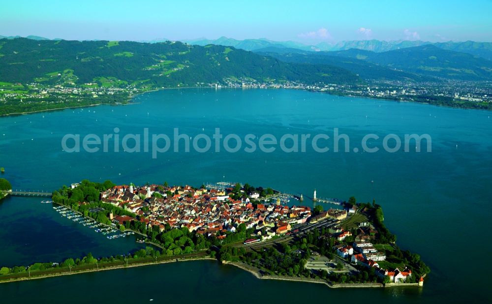 Lindau (Bodensee) from above - City view from the center of the town of Lindau (Bodensee) in Bavaria