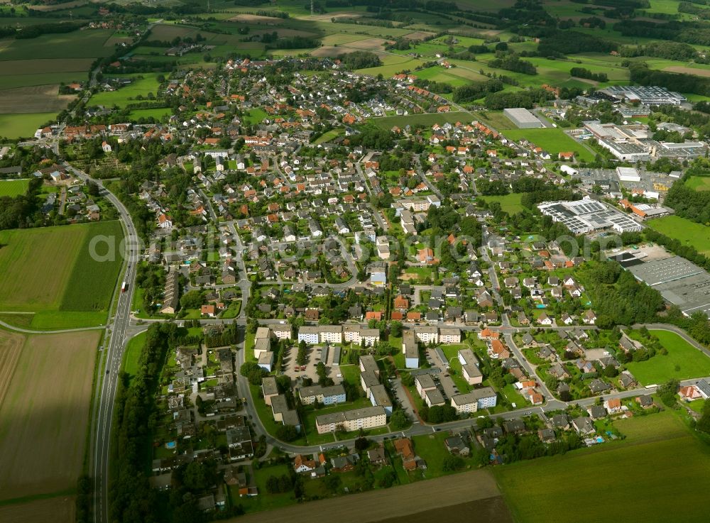 Aerial photograph Lotte - City view from the town center Lotte (Westphalia) in the state of North Rhine-Westphalia