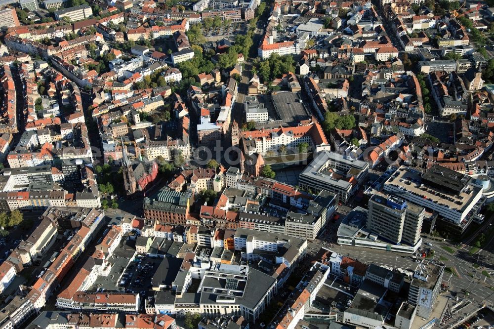 Aerial photograph Saarbrücken - City view from the center of the city of Saarbrücken in Saarland