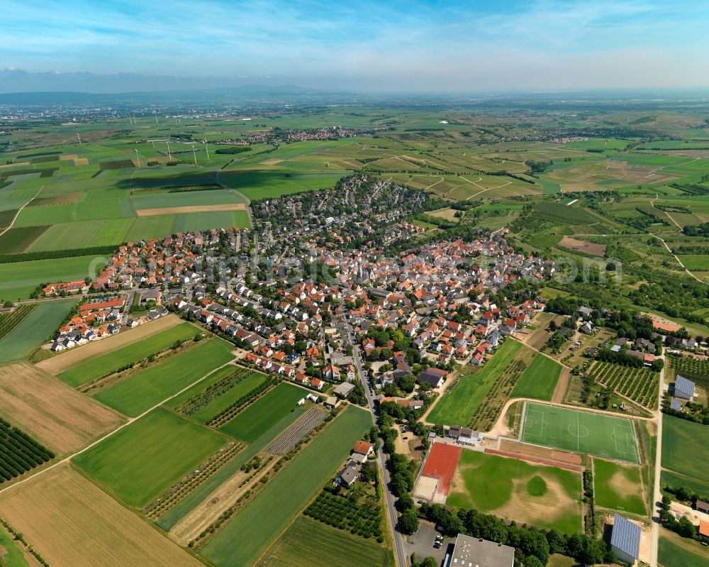 Zornheim from the bird's eye view: City view from Zornheim in the state Rhineland-Palatinate