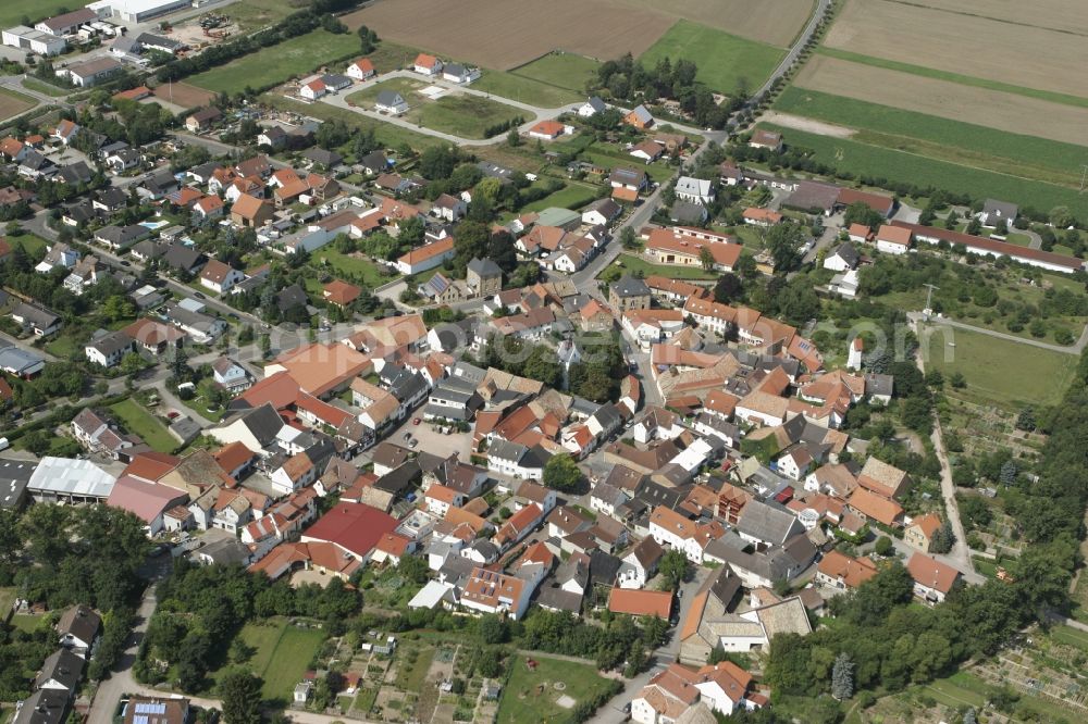 Zotzenheim / VBG Spendlingen-Gen from the bird's eye view: City view of Zotzenheim / VBG Spend Lingen Gensingen in Rhineland-Palatinate