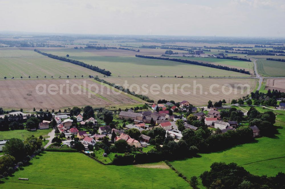 Zschettgau from above - Stadtansicht von Zschettgau ein Ortsteil von Eilenburg in Sachsen. Townscape of Zschettgau a district of Eilenburg in Saxony.