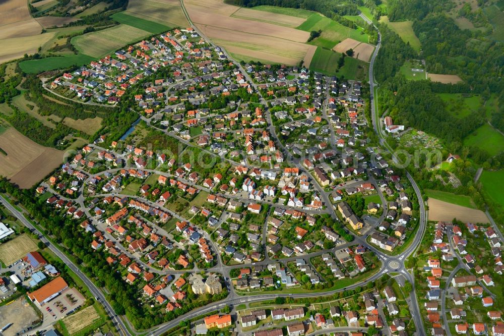 Zeil from the bird's eye view: Village - View of the district Hassberge belonging municipality in Zeil in the state Bavaria