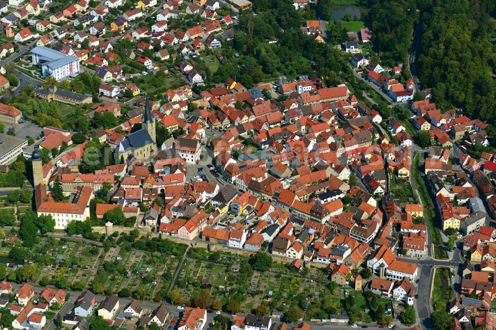 Zeil from the bird's eye view: Village - View of the district Hassberge belonging municipality in Zeil in the state Bavaria