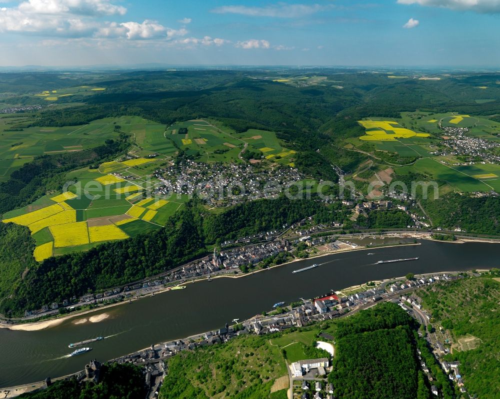 Aerial photograph Koblenz, Lützel, Neuendorf, Wallersheim - City views of Koblenz, Luetzel, Neuendorf and Wallersheim along the Mosel River in Rhineland-Palatinate