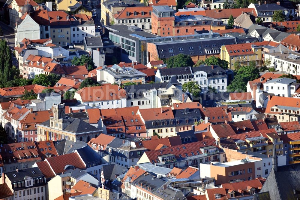 Aerial photograph Weimar - Cityscape of the inner city of Weimar in the state Thuringia. The university city is known for its cultural heritage