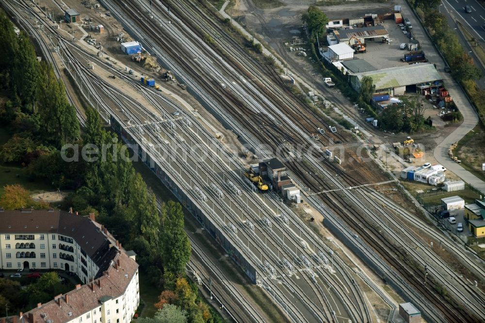 Berlin from above - S-Bahn railway station and sidings in the Tempelhof district in Berlin