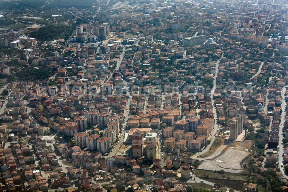 Aerial image Istanbul - View of the district Ueramiye located on the asian side in Istanbul in the Province / Il Istanbul in Turkey / Turkiye. To see is the center of Ueramiye