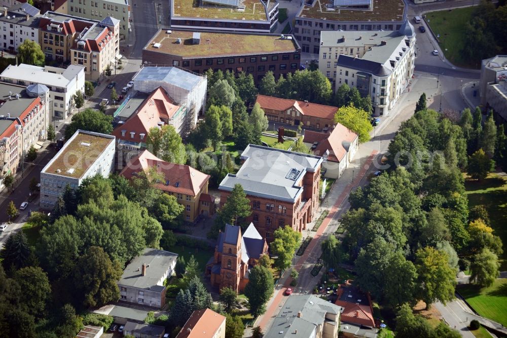 Eberswalde from above - City campus of the University for Sustainable Development in Eberswalde in the state Brandenburg. The University for Sustainable Development Eberswalde was founded in 1830 as Higher forest institute in Eberswalde