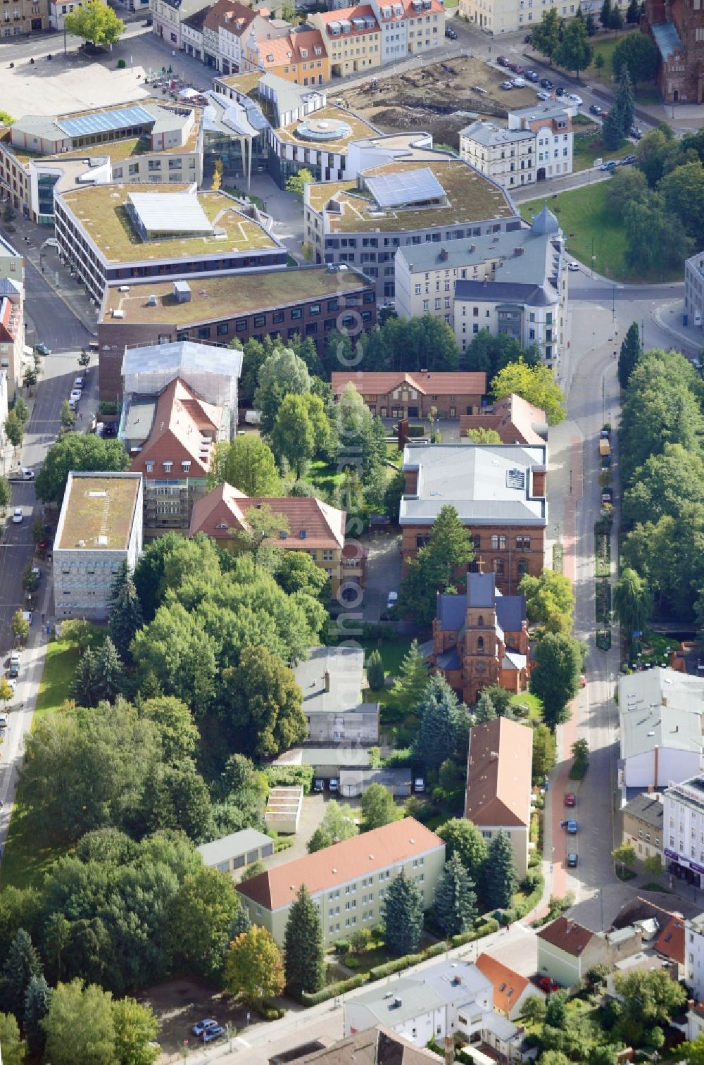 Aerial photograph Eberswalde - City campus of the University for Sustainable Development in Eberswalde in the state Brandenburg. The University for Sustainable Development Eberswalde was founded in 1830 as Higher forest institute in Eberswalde