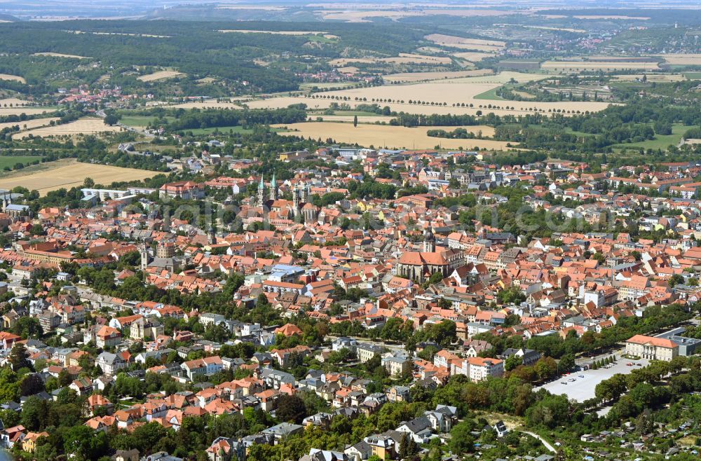 Naumburg (Saale) from above - City area with outside districts and inner city area in Naumburg (Saale) in the state Saxony-Anhalt, Germany