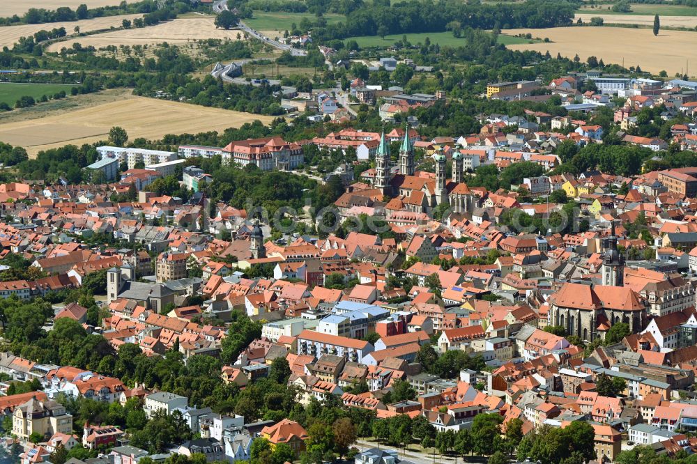 Naumburg (Saale) from the bird's eye view: City area with outside districts and inner city area in Naumburg (Saale) in the state Saxony-Anhalt, Germany