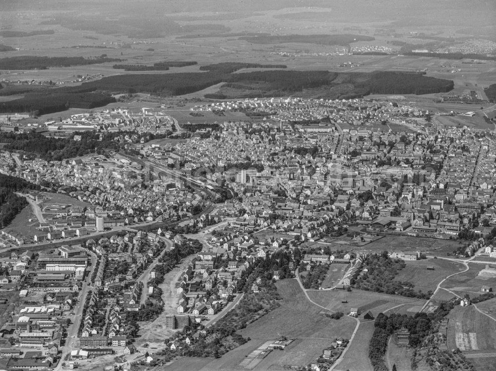 Schwenningen from the bird's eye view: City area with outside districts and inner city area in Schwenningen in the state Baden-Wuerttemberg, Germany