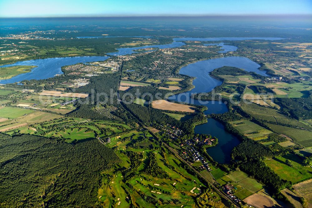 Werder (Havel) from the bird's eye view: City area with outside districts and inner city area in Werder (Havel) in the state Brandenburg, Germany