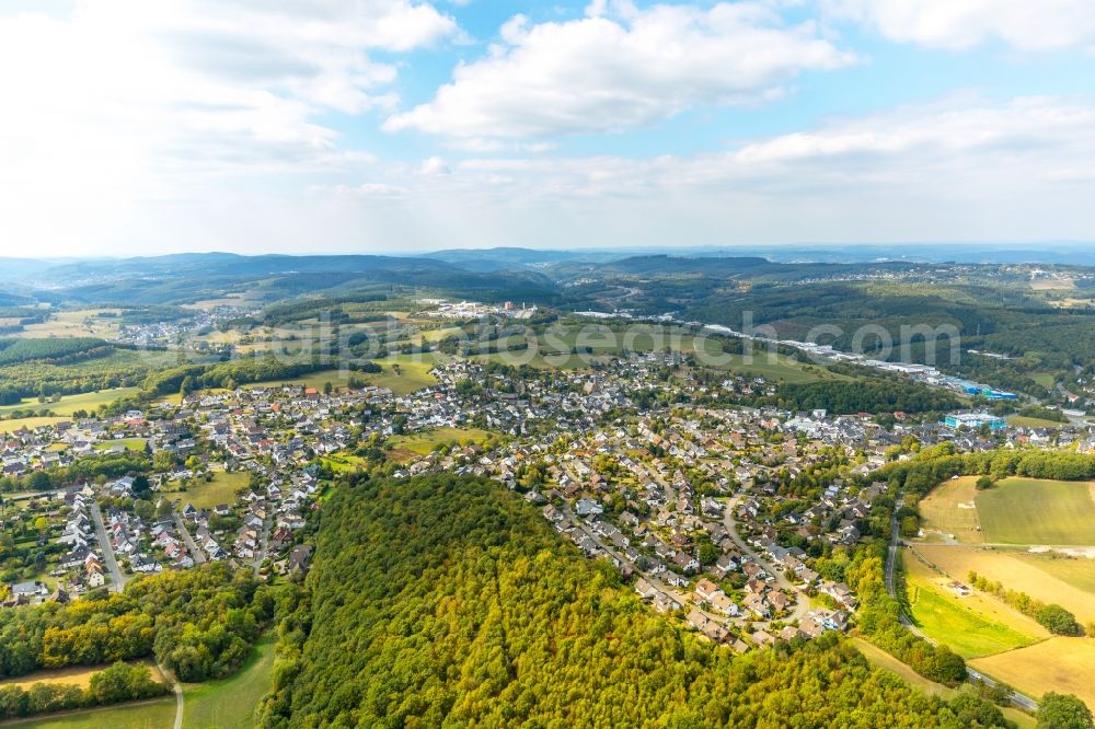 Wilnsdorf from above - City area with outside districts and inner city area in Wilnsdorf in the state North Rhine-Westphalia, Germany