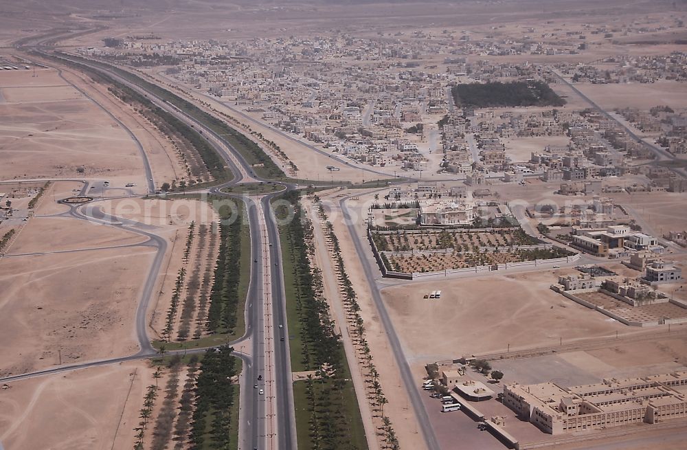 Salalah from above - City area with outside districts in Salalah in Dhofar Governorate, Oman