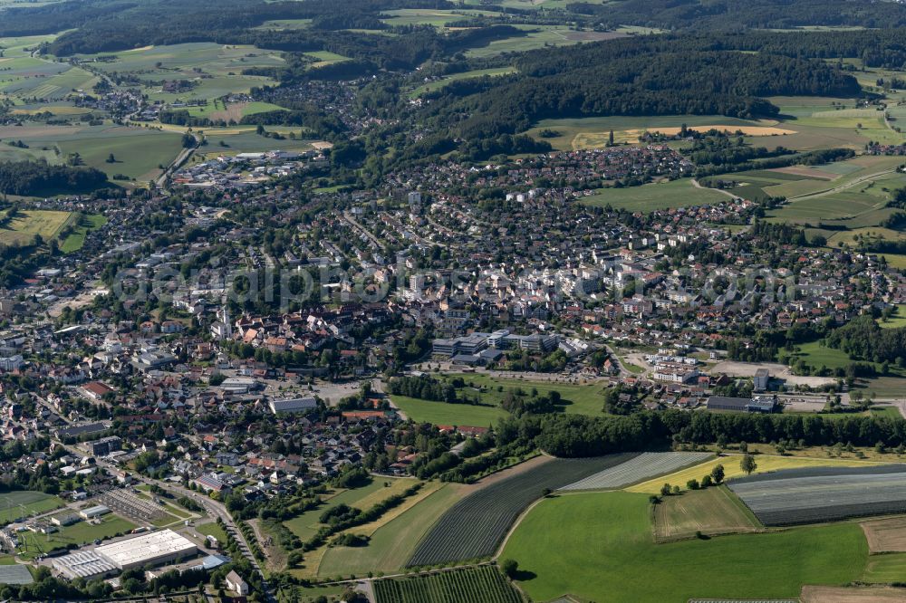 Aerial image Stockach - City area with outside districts and inner city area in Stockach in the state Baden-Wuerttemberg, Germany