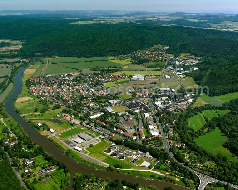 Aerial photograph Gimte - Urban area with outskirts and inner city area on the edge of agricultural fields and arable land in Gimte in the state Lower Saxony, Germany