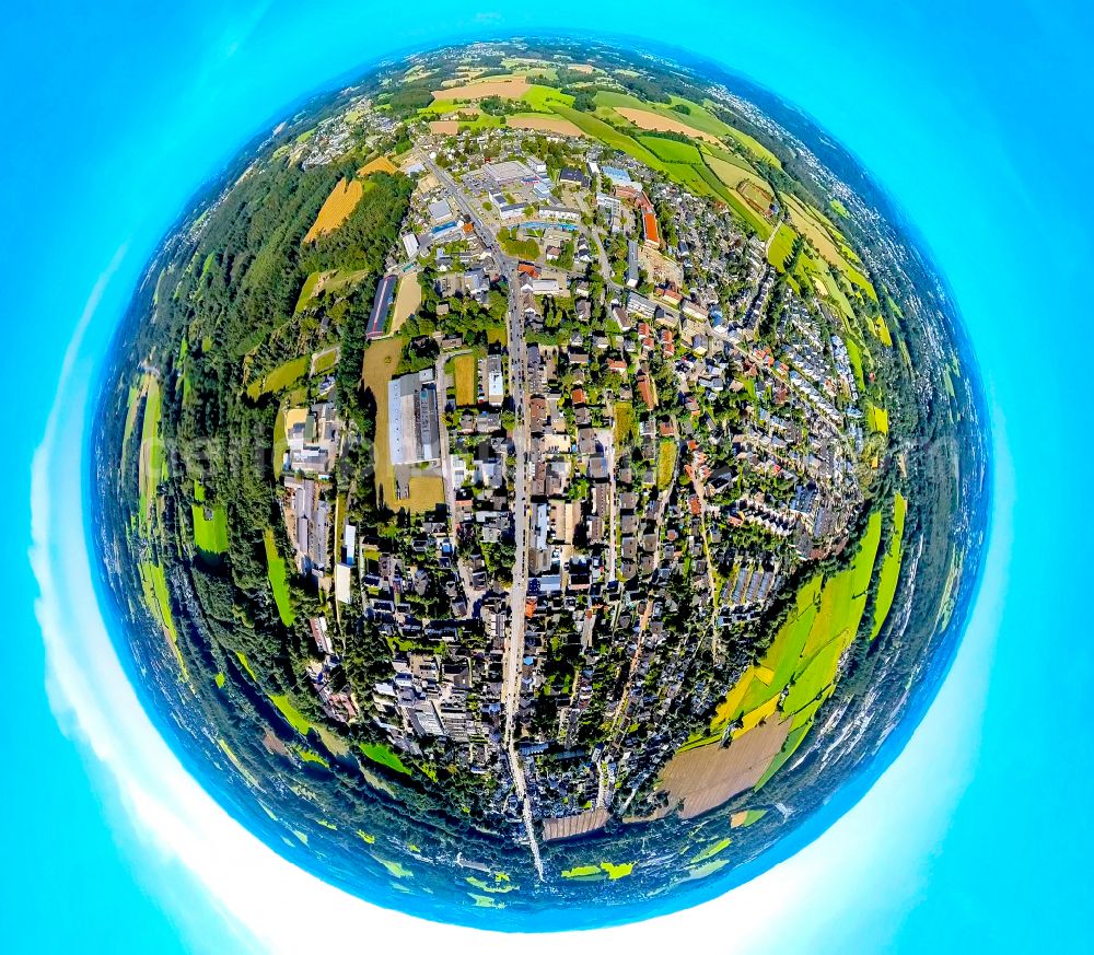 Hasslinghausen from above - urban area with outskirts and inner city area on the edge of agricultural fields and arable land in Hasslinghausen in the state North Rhine-Westphalia, Germany