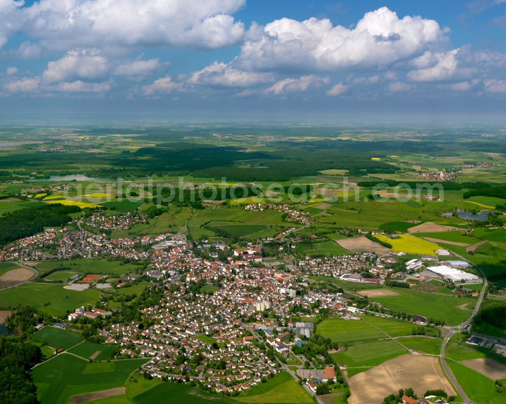 Aerial image Otterswang - Urban area with outskirts and inner city area on the edge of agricultural fields and arable land in Otterswang in the state Baden-Wuerttemberg, Germany