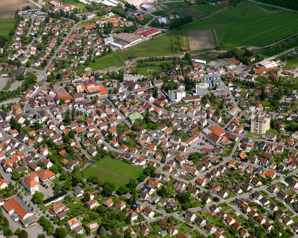 Aerial photograph Otterswang - Urban area with outskirts and inner city area on the edge of agricultural fields and arable land in Otterswang in the state Baden-Wuerttemberg, Germany