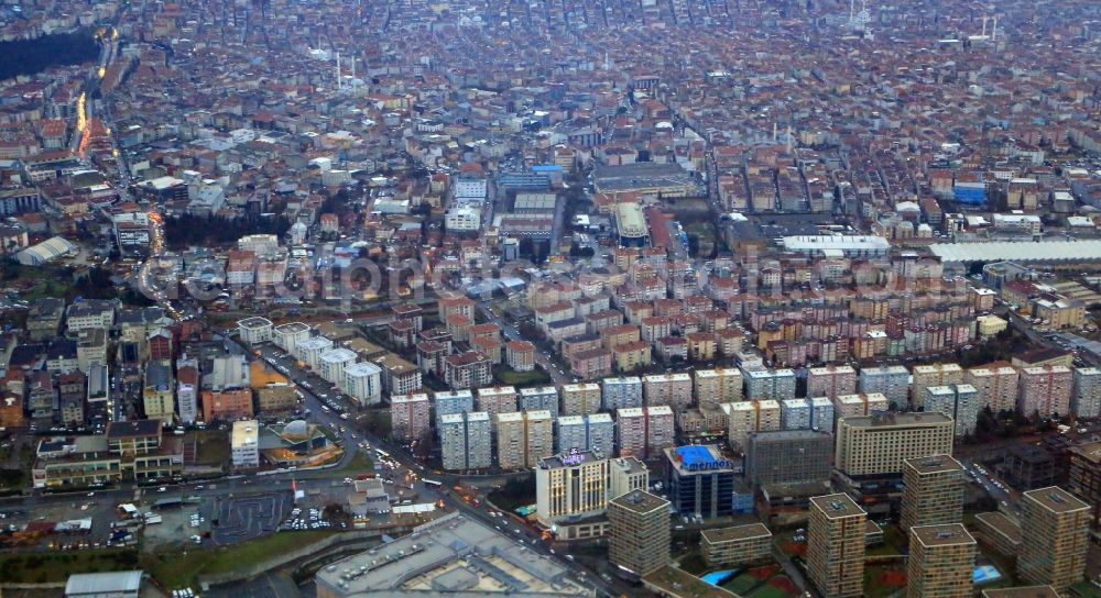 Aerial photograph Istanbul - Cityscape of district Yenibosna Merkez in Istanbul in Turkey