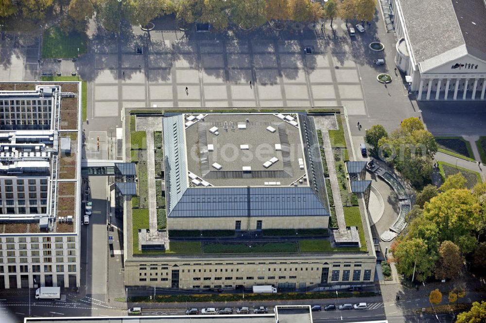 Aerial image Karlsruhe - Die Stadthalle auf dem Kongresszentrum Karlsruhe. Die Halle ist ein leistungsfähiges Kongresszentrum für alle Veranstaltungen. The civic hall at the Congress Center Karlsruhe.