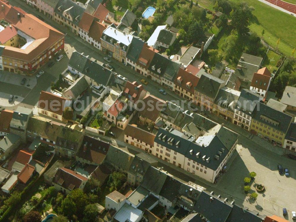 Geithain from the bird's eye view: Im Juni 2003 wurde der Geithainer Markt nach längerer Bauzeit wieder als zentraler Platz in der Stadt fertiggestellt.