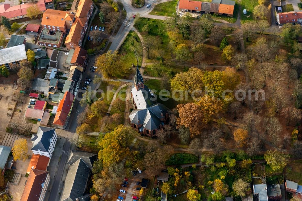 Aerial image Malchow - View of the church Malchow in the state Mecklenburg-West Pomerania