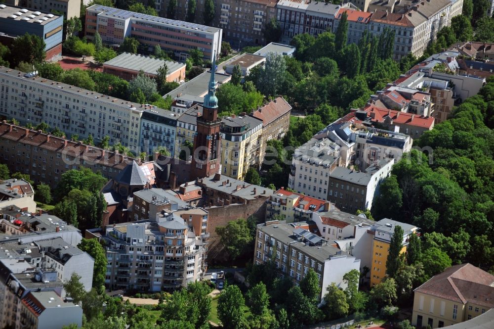 Aerial photograph Berlin - View of the city monastery on Schönhauser Allee in Berlin / Prenzlauer Berg