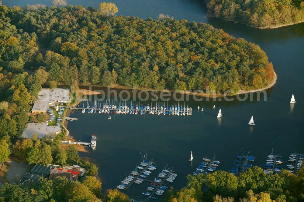 Aerial photograph Haltern am See - View of the bay Stadtmuehlenbucht in Haltern am See in the state North Rhine-Westphalia