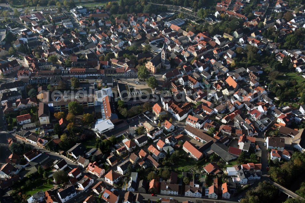 Aerial image Nieder-Olm - Center of Nieder-Olm in the state of Rhineland-Palatinate